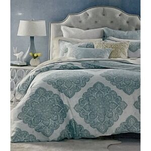 NET Sky Allegra 2 Euro Pillow Shams 100% Cotton‎ Baby Blue 26x26 $155
